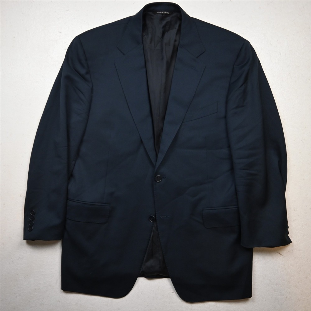 Canali 42S Blue 100% Wool Italy Made Mens Blazer Suit Jacket Sport Coat